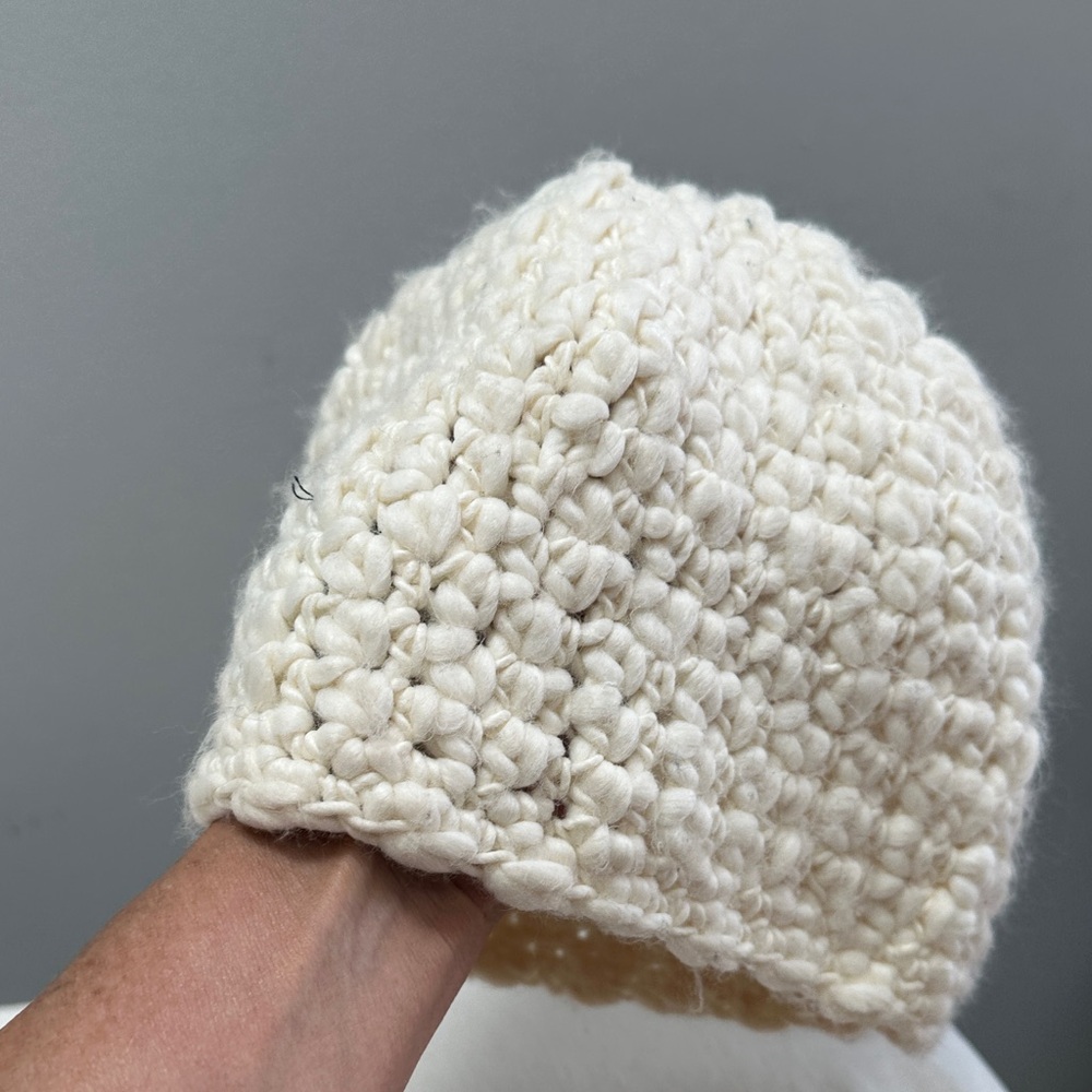 Express Soft Cream Crochet Beanie